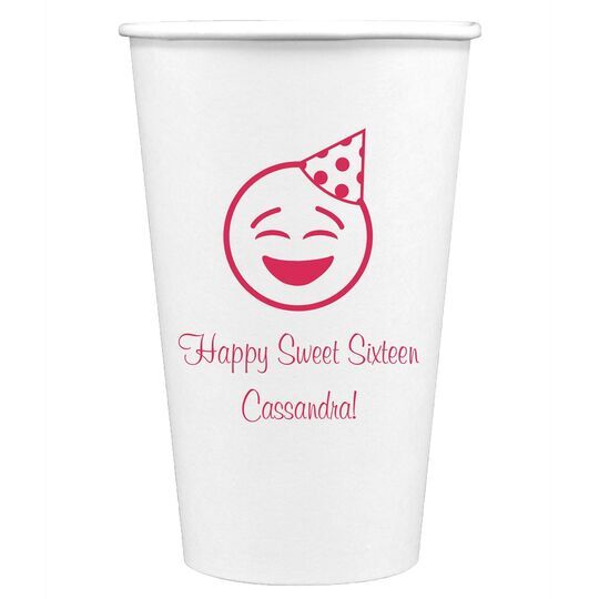 Party Hat Emoji Paper Coffee Cups